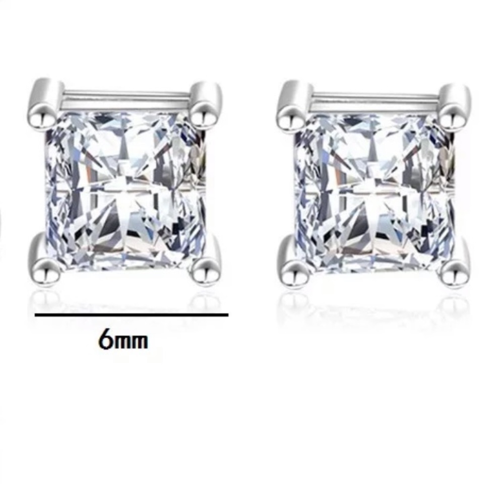 Sterling Silver 925 CZ Stud Earrings - Picture 5 of 6